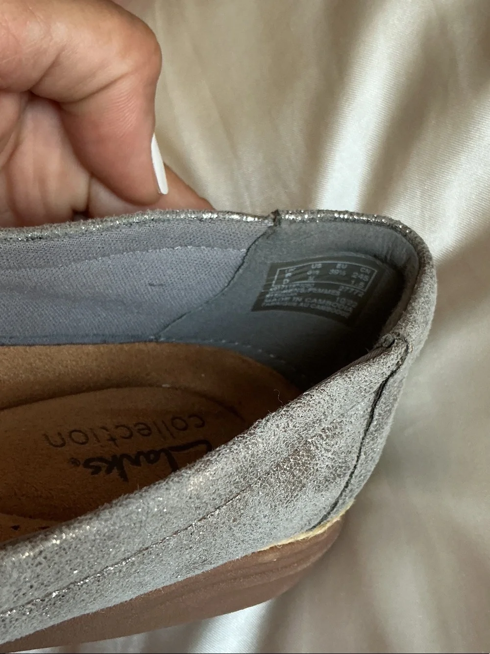 Clarks Collection Ultimate Comfort Silver Espadrille Flats | Women’s Size 8.5 M